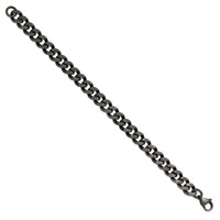 Chisel Stainless Steel Oxidized 9.25mm Curb Chain, 8.5" view 3