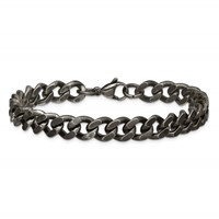 Chisel Stainless Steel Oxidized 9.25mm Curb Chain, 8.5" view 4