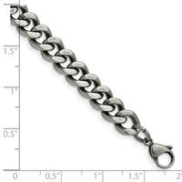 Chisel Stainless Steel Oxidized 9.25mm Curb Chain, 8.5" view 5