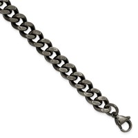 Chisel Stainless Steel Oxidized 9.25mm Curb Chain, 8.5" view 1
