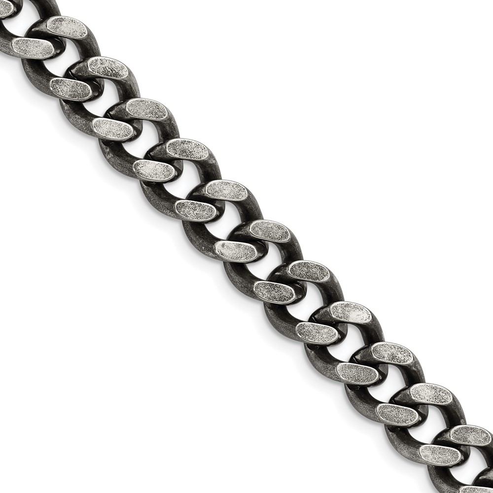 Stainless Steel Oxidized 9.25mm 9in Curb Chain
