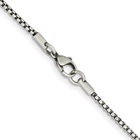 Chisel Stainless Steel Antiqued 2.25mm 18 Inch Box Chain view 3