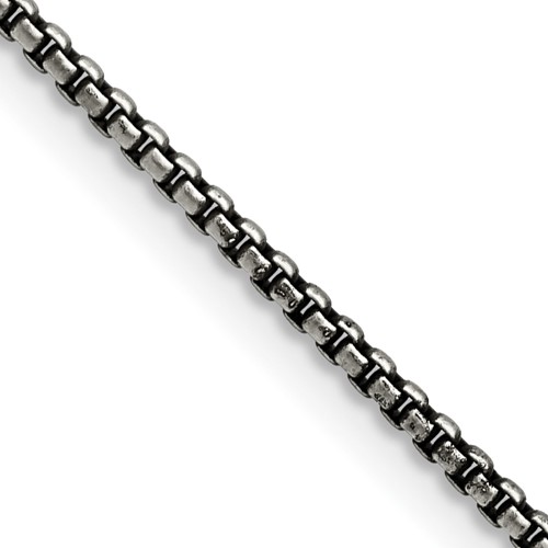 Chisel Stainless Steel Antiqued 2.25mm Box Chain, 18"