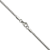 Chisel Stainless Steel Polished 2.5mm Fancy Box Chain, 16" view 3
