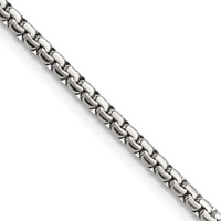 Chisel Stainless Steel Polished 2.5mm Fancy Box Chain, 16" view 1