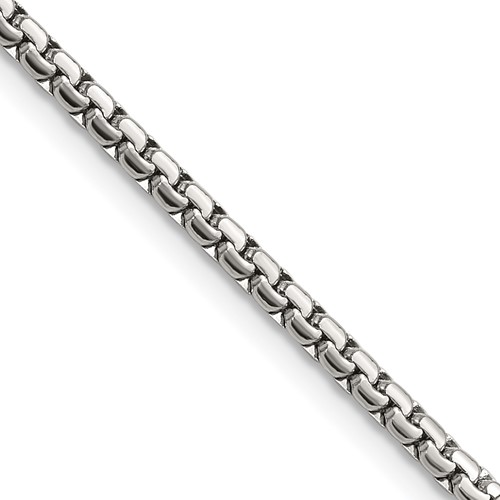 Chisel Stainless Steel Polished 2.5mm Fancy Box Chain - 16in