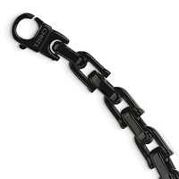 Chisel Stainless Steel Polished Black IP-plated Link Necklace, 20" view 4