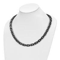 Chisel Stainless Steel Polished Black IP-plated Link Necklace, 20" view 5