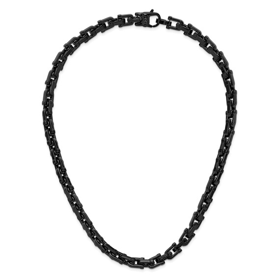 Chisel Stainless Steel Polished Black IP-plated 20 inch Link Necklace
