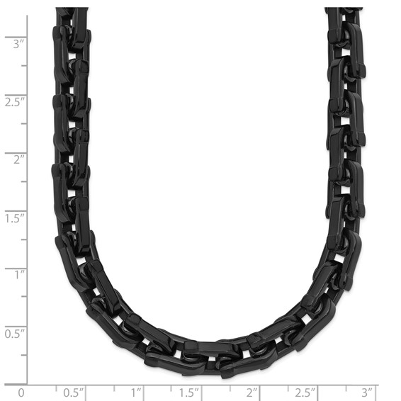 Chisel Stainless Steel Polished Black IP-plated 20 inch Link Necklace