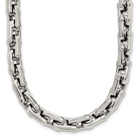 Chisel Stainless Steel Polished Link Necklace, 20" view 1