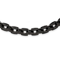 Chisel Stainless Steel Polished Black IP-plated Link Necklace, 20.5" view 4