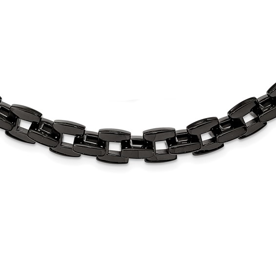 Chisel Stainless Steel Polished Black IP-plated 20.5 inch Link Necklace