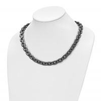 Chisel Stainless Steel Polished Black IP-plated Link Necklace, 20.5" view 5