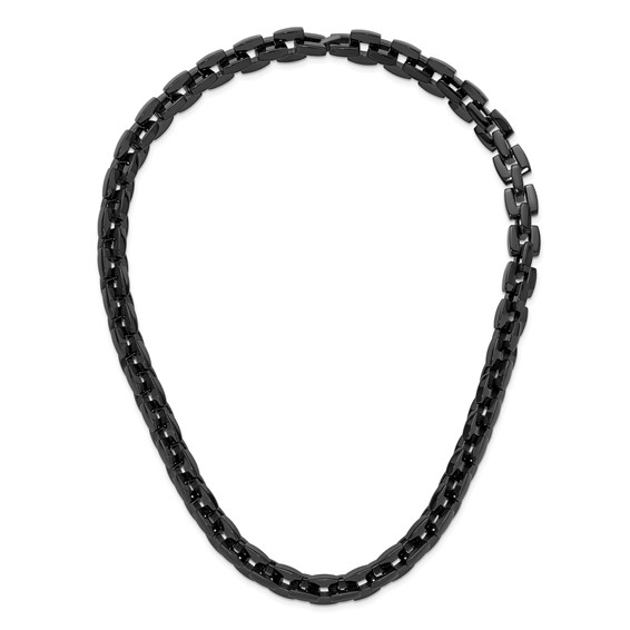 Chisel Stainless Steel Polished Black IP-plated 20.5 inch Link Necklace
