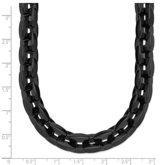 Chisel Stainless Steel Polished Black IP-plated 20.5 inch Link Necklace