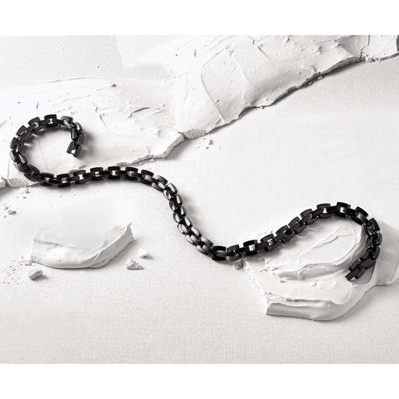 Chisel Stainless Steel Polished Black IP-plated 20.5 inch Link Necklace