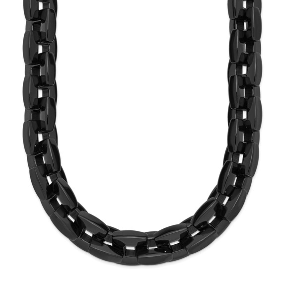 Chisel Stainless Steel Polished Black IP-plated 20.5 inch Link Necklace