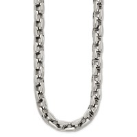 Chisel Stainless Steel Polished 20 Inch Square Link Necklace view 3