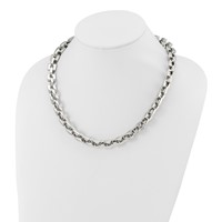 Chisel Stainless Steel Polished 20 Inch Square Link Necklace view 5
