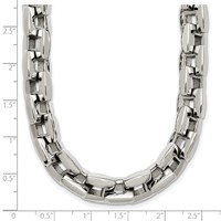 Chisel Stainless Steel Polished 20 Inch Square Link Necklace view 4