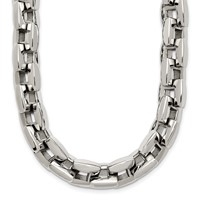 Chisel Stainless Steel Polished 20 Inch Square Link Necklace view 1