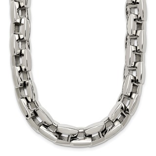 Chisel Stainless Steel Polished 20 inch Square Link Necklace