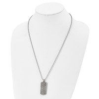Chisel Stainless Steel Antiqued Brushed and Textured Live Dream Believe Dog Tag on a Ball Chain Necklace, 24" view 4