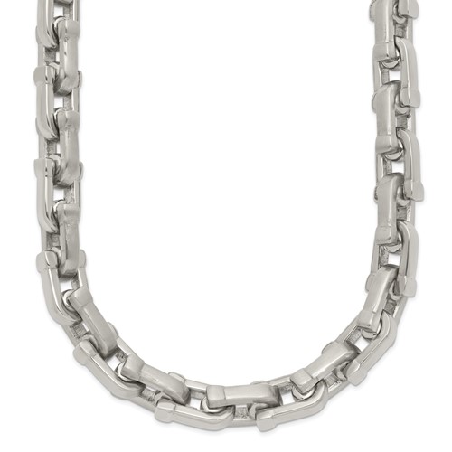 Chisel Stainless Steel Brushed and Polished Necklace, 24"