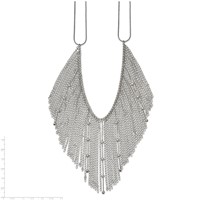 Stainless Steel Polished Multi Chain Bib Necklace, 20" view 3
