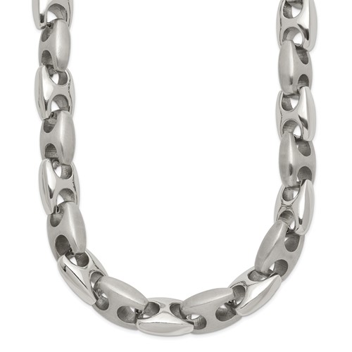 Chisel Stainless Steel Brushed and Polished Necklace, 20"