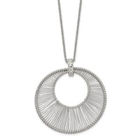 Stainless Steel Polished Wire Circle Necklace with 2in Ext, 16.5" view 3