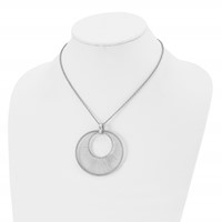 Stainless Steel Polished Wire Circle Necklace with 2in Ext, 16.5" view 4