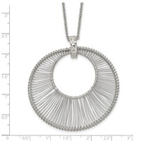 Stainless Steel Polished Wire Circle Necklace with 2in Ext, 16.5" view 5