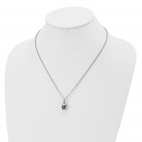 Stainless Steel Polished and Antiqued Skull Necklace, 19" view 4