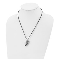 Chisel Stainless Steel Antiqued and Polished Black IP-plated Claw Pendant on a Ball Chain Necklace, 20" view 4