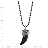 Chisel Stainless Steel Antiqued and Polished Black IP-plated Claw Pendant on a Ball Chain Necklace, 20" view 3