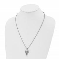 Chisel Stainless Steel Polished Fancy Cross Pendant on a Ball Chain Necklace, 22" view 4