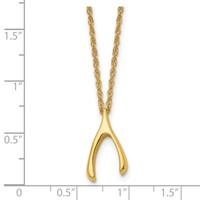 Chisel Stainless Steel Polished Yellow IP-plated Wishbone on a Multi-Link Chain Necklace, 16" view 5