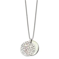 Stainless Steel Polished Mother of Pearl Necklace, 18" view 3