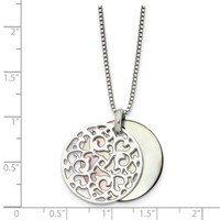 Stainless Steel Polished Mother of Pearl Necklace, 18" view 5