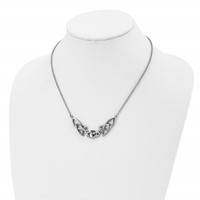 Stainless Steel Polished Claddagh Necklace, 18" view 4