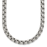Chisel Stainless Steel Polished Rounded Box Chain - 24in view 1
