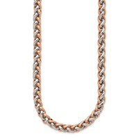 Chisel Stainless Steel Polished Rose IP-plated Necklace, 24" view 3