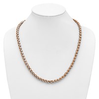 Chisel Stainless Steel Polished Rose IP-plated Necklace, 24" view 5