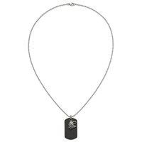 Chisel Stainless Steel Polished and Antiqued Eagle Leather Dog Tag on a Ball Chain Necklace, 22" view 5