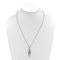 Chisel Stainless Steel Polished Moveable Skeleton Pendant on a Ball Chain Necklace, 22" view 4