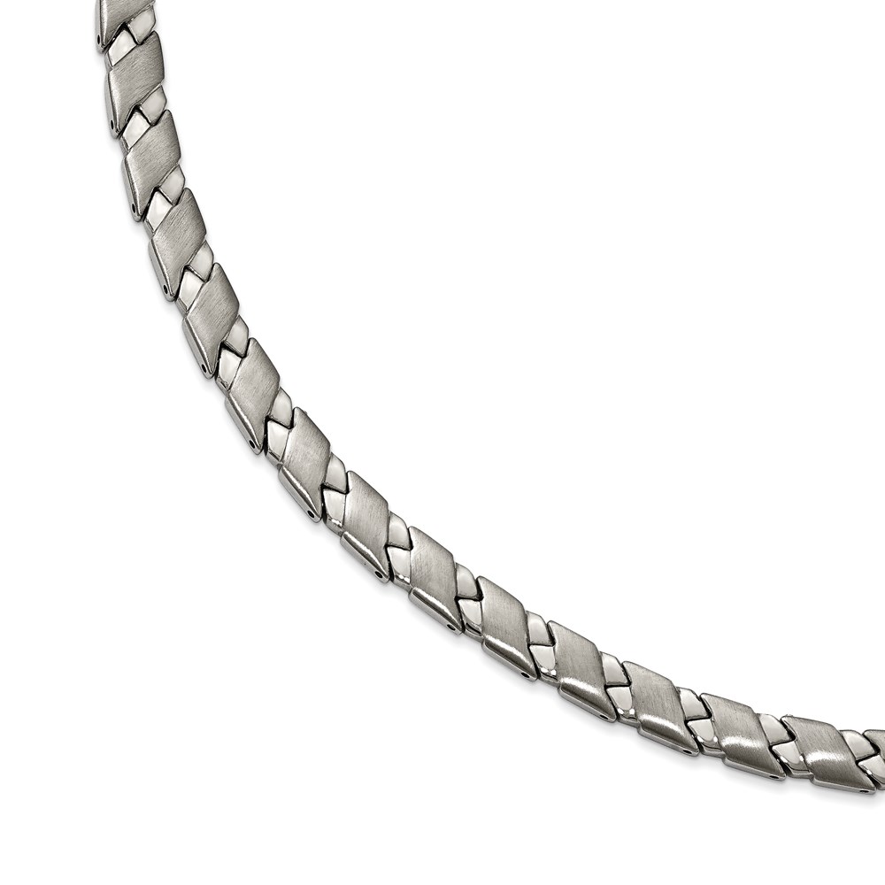 Stainless Steel Brushed and Polished 19in Necklace