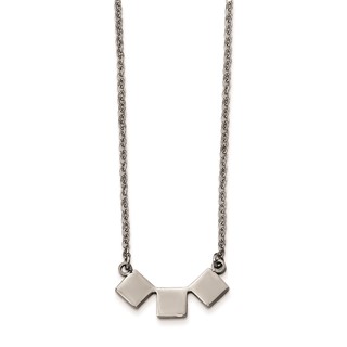 Stainless Steel Polished Three Squares Necklace