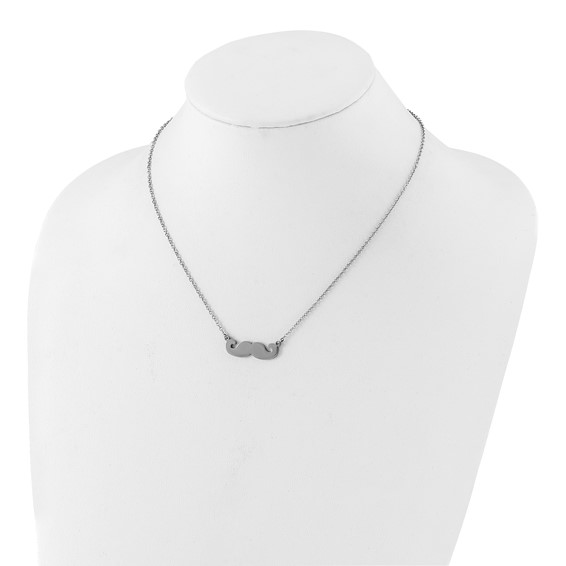 Stainless Steel Polished Mustache Necklace